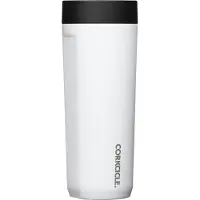 Corkcicle Commuter Cup 500ml-Gloss White-Geïsoleerde roestvrijstalen morsbestendige reiskoffiemok met slokdeksel voor warme en koude dranken