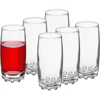Alessandro longdrinkglazen Roma Crystal - 12x stuks - glas - 280 ml - H9 cm - waterglazen - Frisdrank - Sapglazen