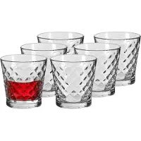 Alessandro Drinkglazen Diamante Crystal - 6x stuks - glas - 280 ml - H9 cm - waterglazen - Frisdrank - Sapglazen