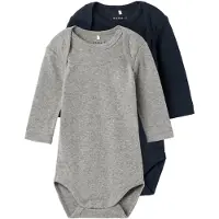 Name it Rompertje/body navy / grijs gemêleerd
