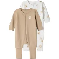 Name it Nachtkledij beige / donkerbeige / zwart / wit
