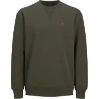 R.D.D. ROYAL DENIM DIVISION Sweatshirt 'RDDScott' olijfgroen / rood