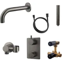 Wiesbaden badkraan inbouw set caral 01 gunmetal