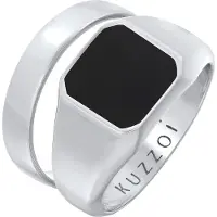 KUZZOI Ring zwart / zilver