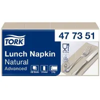 Tork Lunchservet Tork Advanced 1/8 vouw 2-laags 328x325mm 200 vel naturel 477351