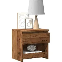 vidaXL Nachtkastje 40x30x39 cm bewerkt hout oud houtkleurig