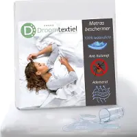 Droomtextiel Matrasbeschermer Waterdicht - 200x200 cm - Antibacteriëel - Rondom Elastiek - Incontinentie Molton