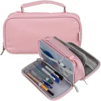 Maaleo Dubbel Uitschuifbare Etui - Roze - Twee Vakken en Praktische Indeling