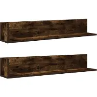vidaXL Wandschappen 2 st 100x16,5x16,5 cm bewerkt hout gerookt eiken