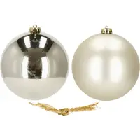 Springos Kerstballen | 2 Stuks | 15 cm | Champange Goud