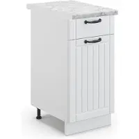 Vicco Fame-Line Keukenonderkast – 40 cm, WB Marmer Wit Landhuis