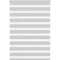 vidaXL Zebra rolgordijn 95x100 cm stofbreedte 90,9 cm lichtgrijs