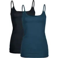 Black premium by emp Top - Doppelpack Tops mit dünnen Trägern - S tot 3XL - voor Vrouwen - zwart-petrol | Maat 3XL