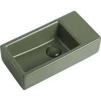 Guido Gusto Fontein Mia 40.5x20x10.5cm mat groen inclusief afvoerplug rechts zonder kraangat