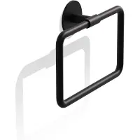 DECOR WALTHER Handdoekring Basic 21 cm Zelfklevend Black Matt