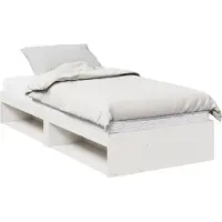 vidaXL Slaapbank met matras 80x200 cm massief grenenhout wit
