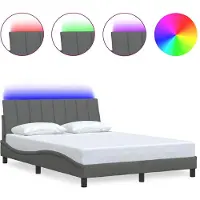 vidaXL Bedframe zonder matras "Hanko" stof donkergrijs 140x200 cm