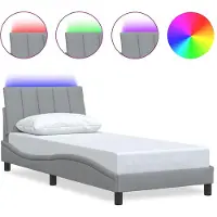 vidaXL Bedframe zonder matras "Hanko" 90x190 cm stof lichtgrijs