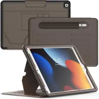 Ntech Tablet Hoes Geschikt Voor iPad Hoes 9/8/7 Generatie Bruin - iPad 9 10.2 (2021) hoes met Multi-Angle Magnetic Stand, Auto Sleep/Wake, Pencil Houder - Extra Stevig - Schokbestendig