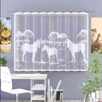 Wisan Zebra's jacquard vitrage Gordijn 220x150 cm - Curtains - Jacquardgordijnen-wit- 220 x 150 cm