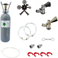 Ich-zapfe Accessoirepakket voor biertap Kontakt 2-kraans - met Fustkoppeling Type S, Type D en CO2-fles 2 kg