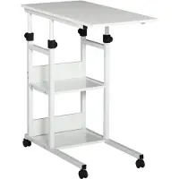 HOMCOM Bijzettafel bureau vrije tijd kantoor receptie klein compact werk studie koffie bijzettafel TV sofa standaard organizer boekenrek display kerstcadeau