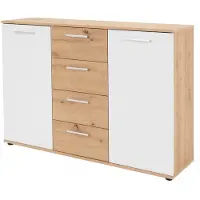 Die Möbelfundgrube Commode Jakob 120cm 2 deuren & 4 lades - artisan eik/wit