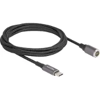 DeLOCK - Stroomkabel - 24-pins USB-C (mannelijk) naar 8-polige connector (magnetisch) - 20 V - 3 A - 1,8 m - USB-C Power Delivery (60 W) - Anthraciet zwart