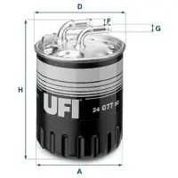 Ufi 24.077.00 Brandstoffilter