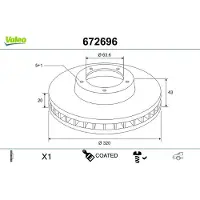 Valeo 672696 Remschijf