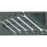 Gedore 1731157 1500 ES-400 Dubbele ringsleutelset 5-delig Sleutelbreedte (metrisch) 8 - 19 mm