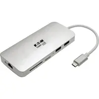 Tripp Lite USB-C Docking Station, 4K bij 30 Hz, HDMI, Thunderbolt 3, USB-A hub, PD-opladen, SD/Micro SD, GbE, USB Type C, USB-C - Dockingstation - USB-C 3.1 / Thunderbolt 3 - HDMI - 1GbE
