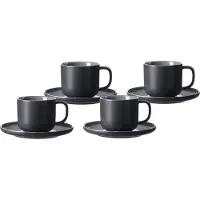 Ritzenhoff & Breker Kaffeetassen mit Untertassen Jasper 240 ml Set van 4