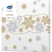 Duni - Servetten Snow Glitter White 3-laags tissue 33 x 33 cm