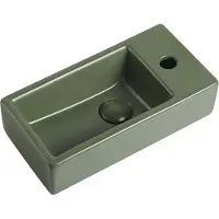 Guido Gusto Fontein Mia 40.5x20x10.5cm mat groen inclusief afvoerplug rechts
