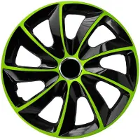 NRM - Stig Extra Wieldoppen 16" - Groen & Zwart- set van 4 stuks - ABS / Duurzaam / Resistant