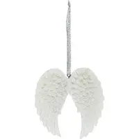 Something Different Betoverende Glinsterende Engelvleugels Hanger - Witte Kerstboom Hanger met Glitter - 12,5 cm