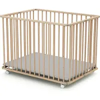 WEBABY Kinderbox Inklapbaar Beuken Natuur 70 X100 Cm | Maat: 70x100 cm