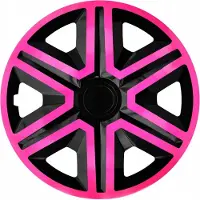NRM ACTION - universele wieldoppen 15"- dubbelkleur roze/zwart 4 stuks