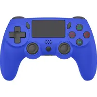Ntech PS4 Controller Geschikt voor PS4 en PS3 - ps4 game controller Draadloos P47 - Blauw - Audio Jack Input - Touch Sensor - Dual Trilmotoren Draadloze Controller