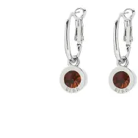 Biba Oorhangers Zilver met gekleurde steen Groot Smoked Topaz