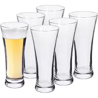 Alessandro Bierglazen Flutes Crystal - 6x stuks - glas - 350 ml - 7 x 15 cm - Speciaal bier glazen