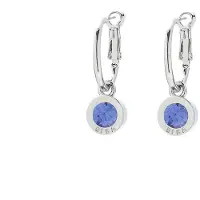 Biba Oorhangers Zilver met gekleurde steen Groot Sapphire