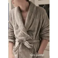 Vandersickel Badjas - Kamerjas - Fleece - Kleur gris pastel - Maat S/M