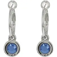 Biba Oorhangers Zilver met gekleurde steen Groot Royal Blue