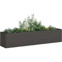 vidaXL Plantenbak Zwart 200x40x40 cm Koudgewalst Staal