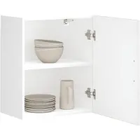 vidaXL Keukenbovenkasten 2 st Porto bewerkt hout hoogglans wit