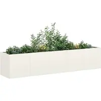 vidaXL Plantenbak 200x40x40 cm koudgewalst staal wit