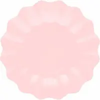 Givi Italia Feestbordjes - schulprand - 8x - baby roze - rond - papier/karton - 27cm - duurzaam - wegwerpbordjes - babyshower- kinderfeestje