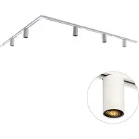 QAZQA Modern railsysteem met 5 spots wit 1-fase GU10 50mm - Iconic Ruby
